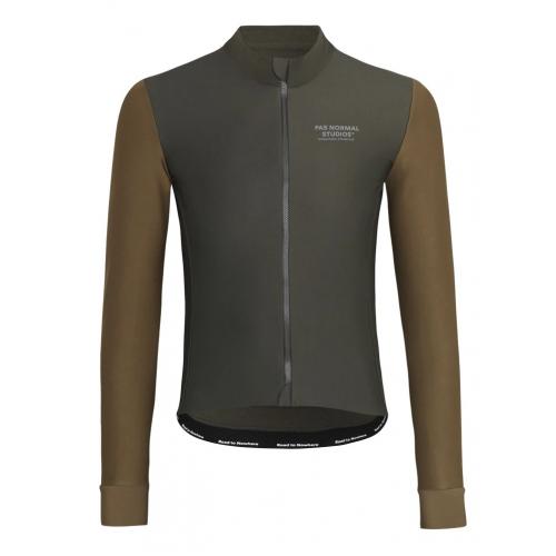PAS NORMAL STUDIOS MECHANISM THERMAL LONG SLEEVE JERSEY - DARK OLIVE / ARMY BROWN