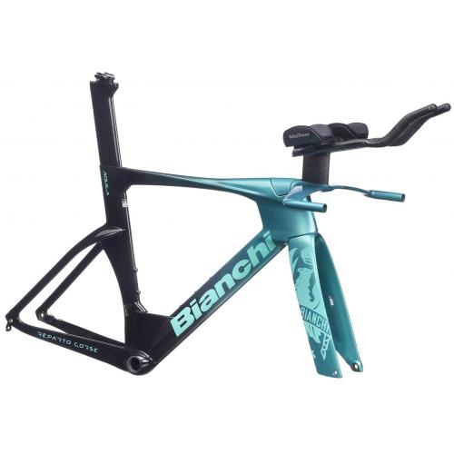 BIANCHI AQUILA RC - FRAME KIT - METALLIC CELESTE / BLACK UD CARBON